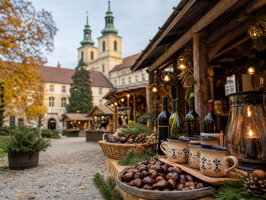 Novembermarkt bei einem Kloster als Ausflugsidee zum Leopolditag