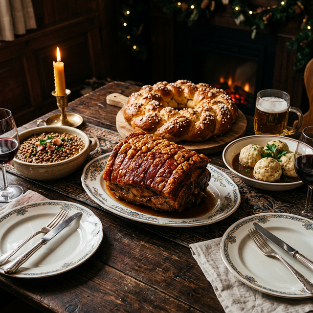 Traditionelles österreichisches Neujahrsessen